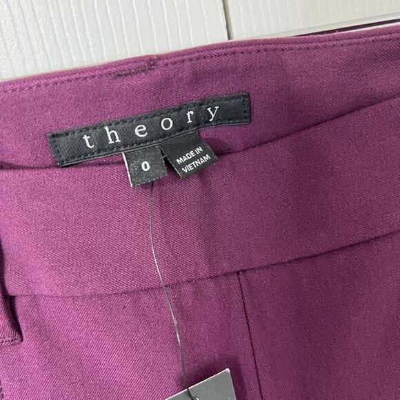 Theory Burgundy Pants Sz 0 - Picture 8 of 9